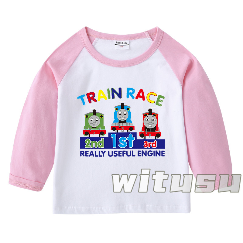 春秋 子供服 Thomas トーマス 男の子 女の子 カットソー 長袖Tシャツ