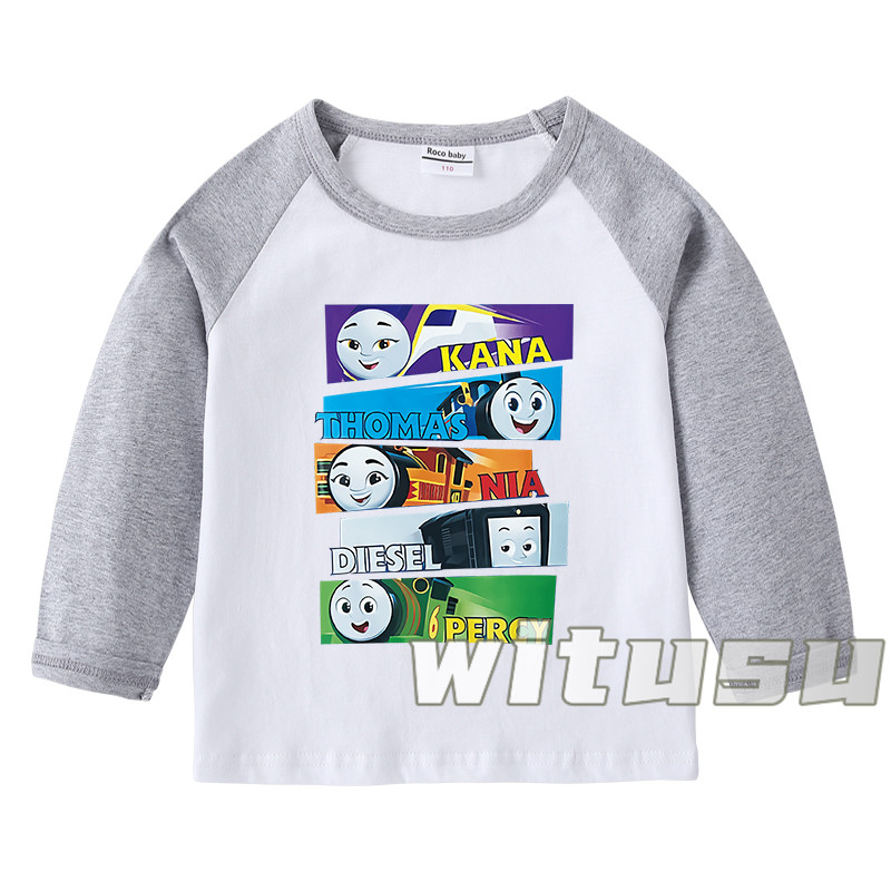 春秋 子供服 Thomas トーマス 男の子 女の子 カットソー 長袖Tシャツ