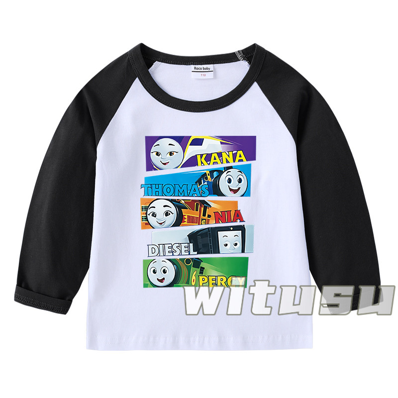 春秋 子供服 Thomas トーマス 男の子 女の子 カットソー 長袖Tシャツ