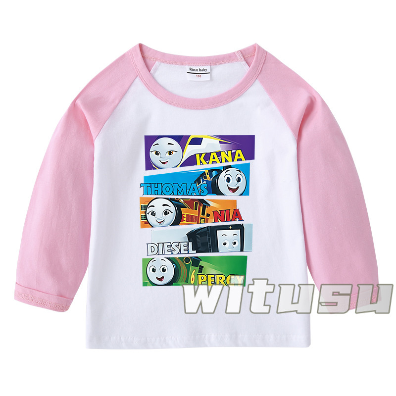 春秋 子供服 Thomas トーマス 男の子 女の子 カットソー 長袖Tシャツ