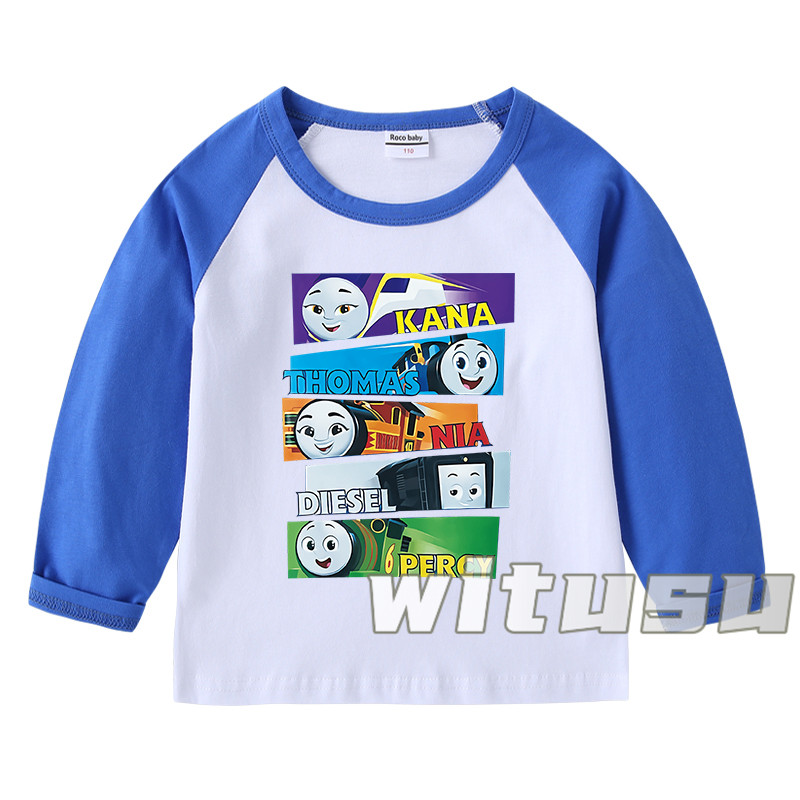 春秋 子供服 Thomas トーマス 男の子 女の子 カットソー 長袖Tシャツ