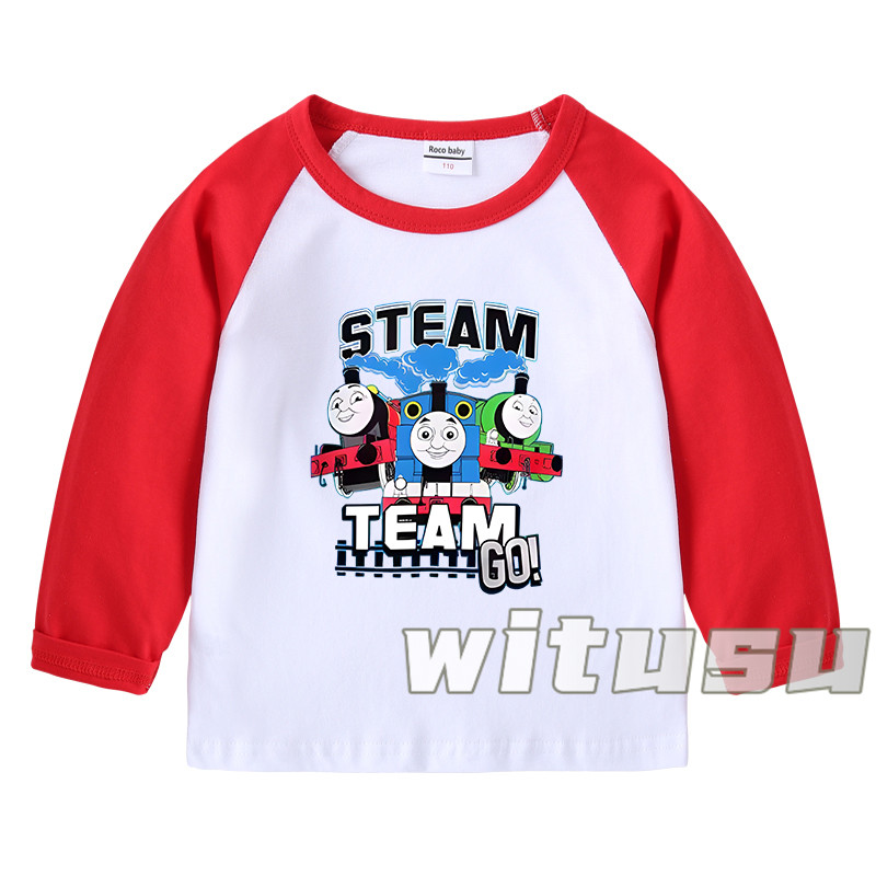 春秋 子供服 Thomas トーマス 男の子 女の子 カットソー 長袖Tシャツ