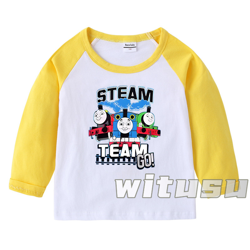 春秋 子供服 Thomas トーマス 男の子 女の子 カットソー 長袖Tシャツ