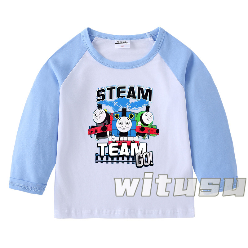 春秋 子供服 Thomas トーマス 男の子 女の子 カットソー 長袖Tシャツ