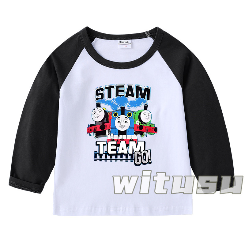 春秋 子供服 Thomas トーマス 男の子 女の子 カットソー 長袖Tシャツ