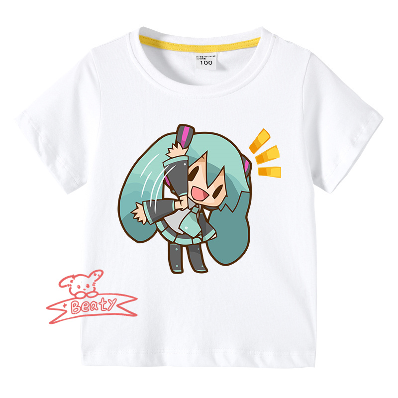 【多色・多柄】春夏新作 子供服 半袖Tシャツ 初音ミク 100%綿 ラウンドネック 丸首 男の子 女...