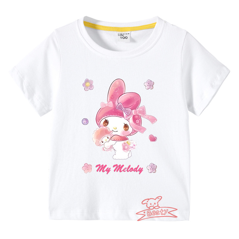 マイメロディ セール 半袖 tシャツ 夏物 女の子 綿100 パフ