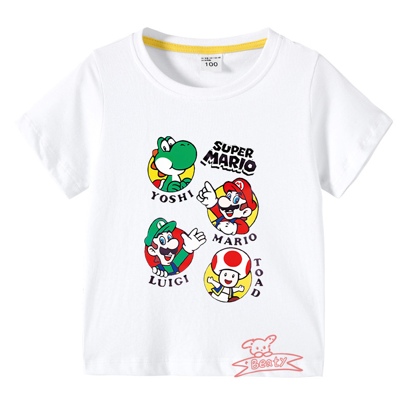 【15色】春夏新作 子供服 半袖Tシャツ スーパーマリオ 100%綿 ラウンドネック 丸首 男の子女の子向け 子ども服 小学生から幼稚園児に最適 80-150cm｜beatystore｜04