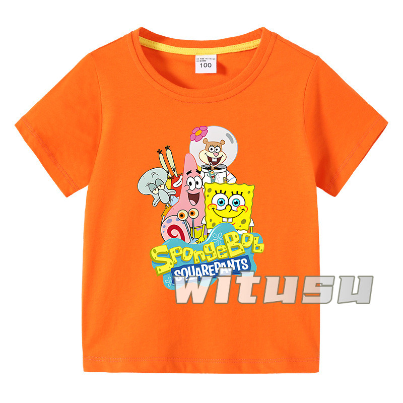 【15色】春夏新作 子供服 半袖Tシャツ スポンジボブ 100%綿 ラウンドネック 丸首 男の子女の子向け 子ども服 小学生から幼稚園児に最適 80-150cm｜beatystore｜15