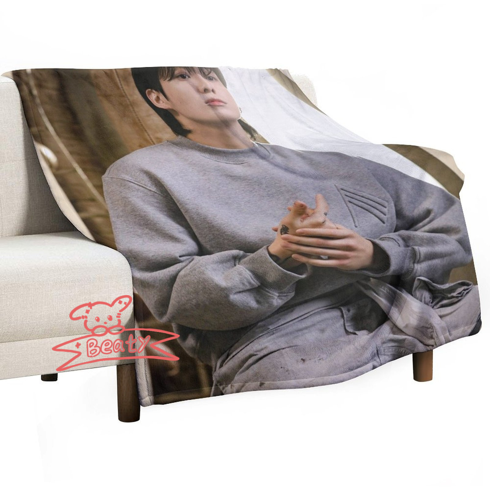BTS 防弾少年団 JungKook グク ブランケット ひざ掛け 膝掛け フランネル掛け 毛布 夏 冷房 薄手 柔らかい 涼しい 肌触り 通気性 車  洗える