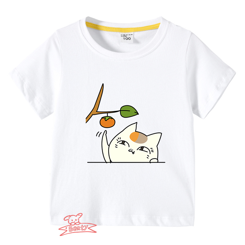 【多色・多柄】春夏新作 子供服 半袖Tシャツ 夏目友人帳 ニャンコ先生 100%綿 ラウンドネック ...