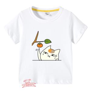 【多色・多柄】春夏新作 子供服 半袖Tシャツ 夏目友人帳 ニャンコ先生 100%綿 ラウンドネック ...