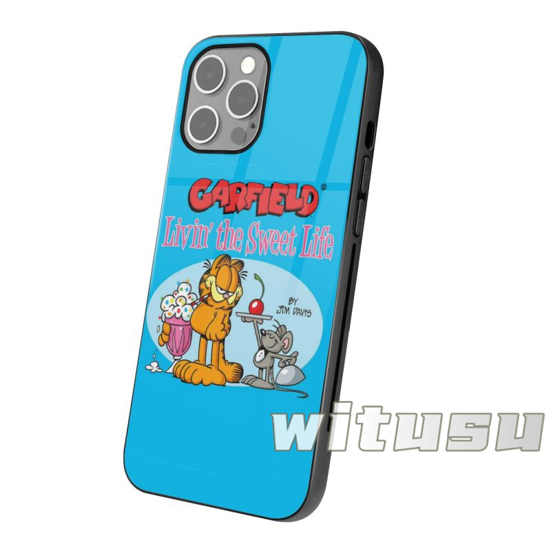 Garfield ガーフィールド iPhone 14 12 7 8 6 plus iPhoneX XS MAX XR iPhone11 Pro SE  12 13 TPU 対応 スマホケース 強化ガラス ハードケース