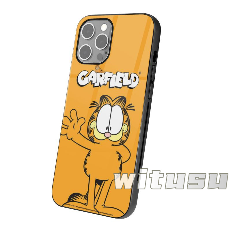 Garfield ガーフィールド iPhone 14 12 7 8 6 plus iPhoneX XS MAX XR iPhone11 Pro SE  12 13 TPU 対応 スマホケース 強化ガラス ハードケース