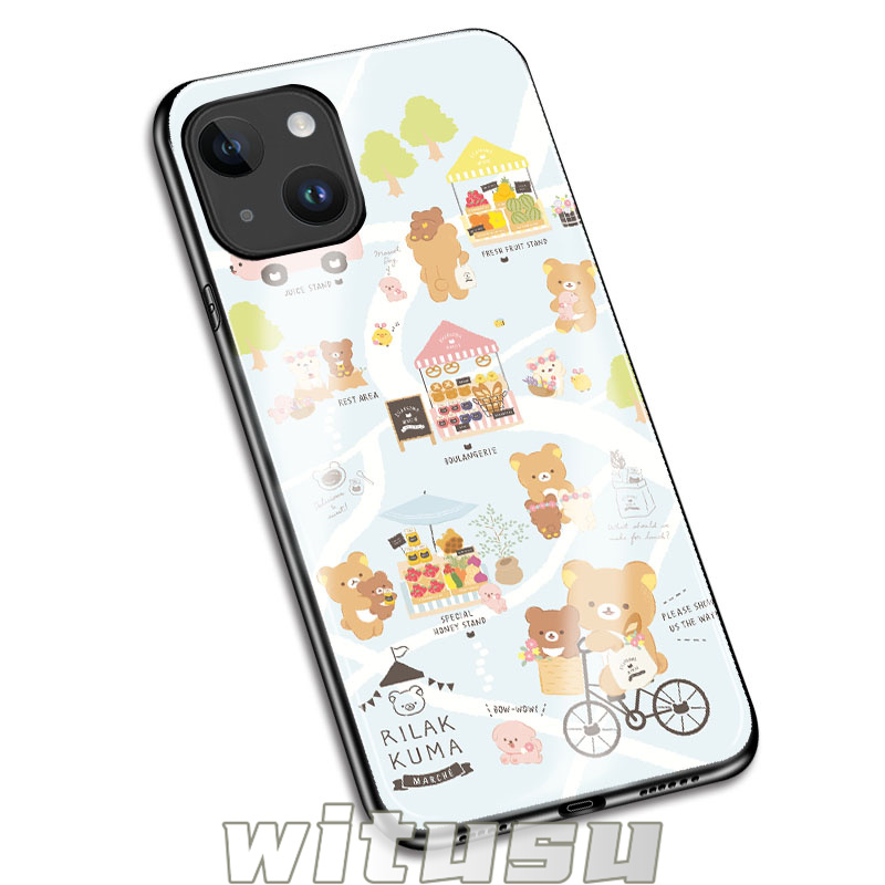 リラックマ iPhone 15 12 7 8 14 plus iPhoneX XS MAX XR iPhone11 Pro SE 13 mini tpu 携帯カバー 強化ガラス スマホケース｜beatystore｜05