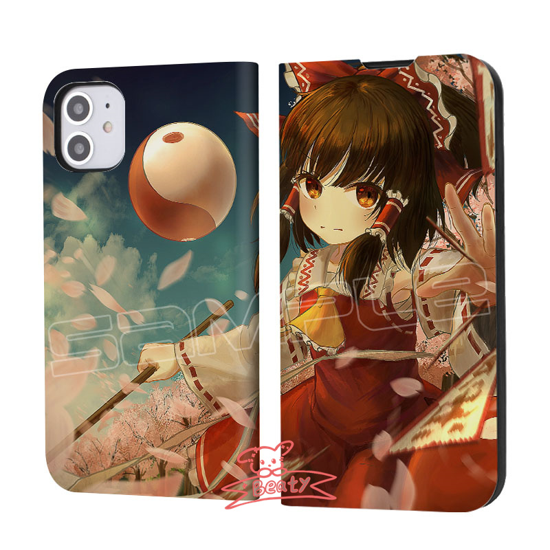 東方Project 霊夢 魔理沙 レミリア スマホケース iPhone ケース 手帳型 SE3 iPhone 14 iPhone15 耐衝撃 カバー カード 収納 アイフォン ポケット マッグネット｜beatystore｜04