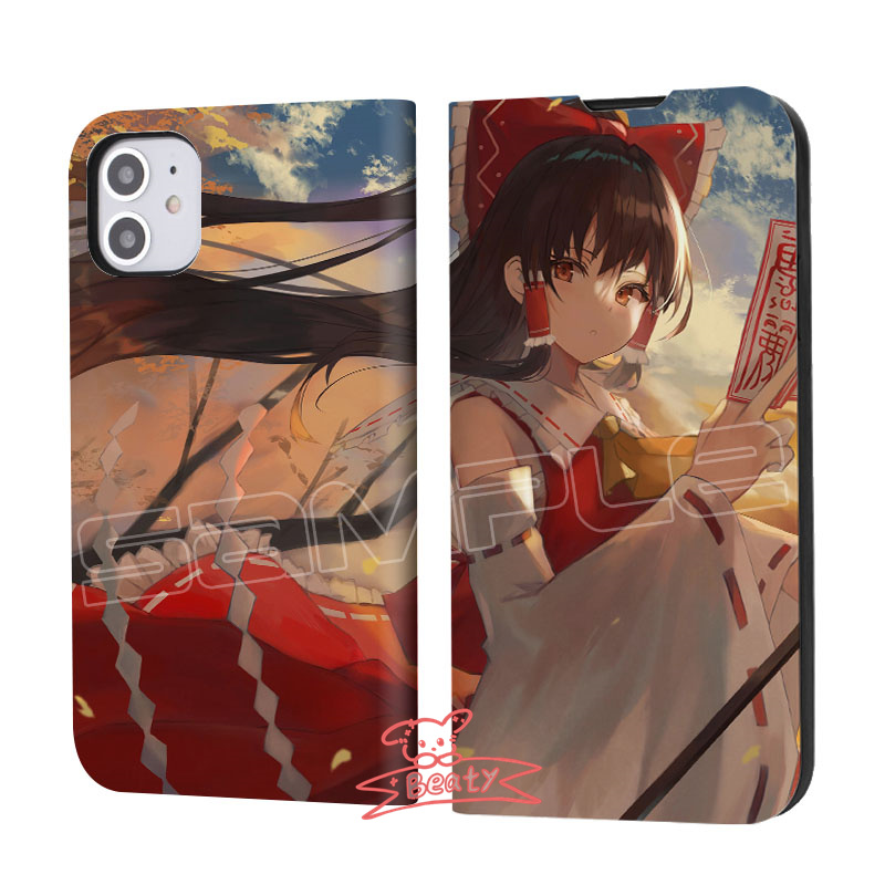 東方Project 霊夢 魔理沙 レミリア スマホケース iPhone ケース 手帳型 SE3 iPhone 14 iPhone15 耐衝撃 カバー カード 収納 アイフォン ポケット マッグネット｜beatystore｜06