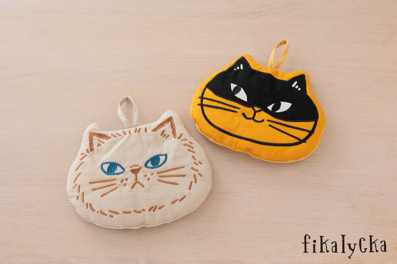 キッチンミトン fikalycka 鍋敷き 鍋つかみ 猫 北欧 : カジュアル雑貨