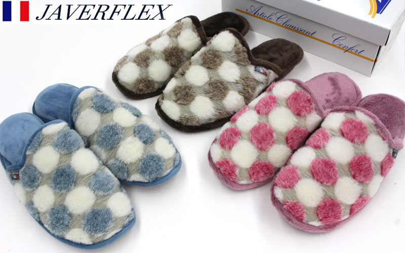 スリッパ レディース JAVERFLEX ジャヴェルフレックス ドット4007