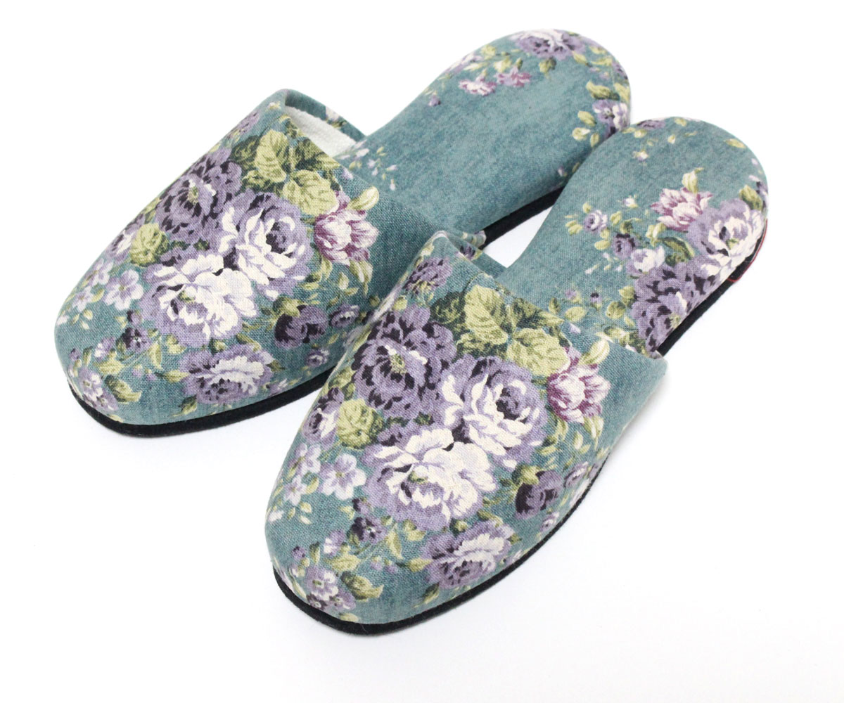 ブーケ柄 スリッパ 花 薔薇 slippers 来客用 フェルト底 来客用スリッパに｜beau-p｜04