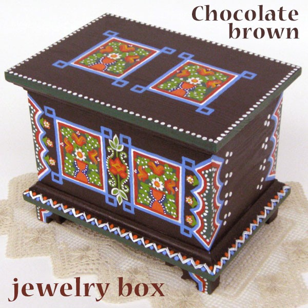 ポーランド フォークアート 木の小箱 木製 小物入れ 宝石箱