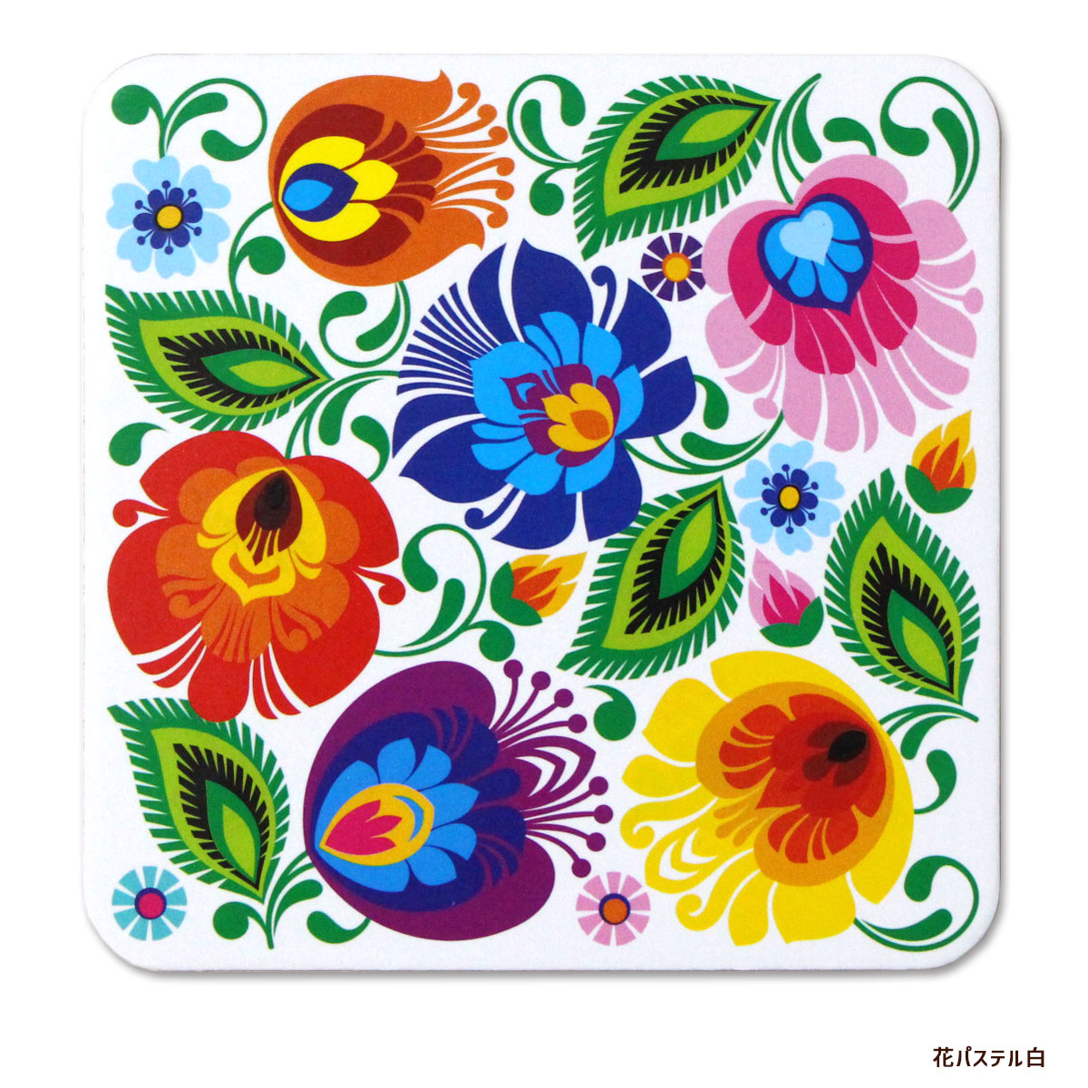 コルクコースター 切り絵柄 ポーランド 鮮やかな色 全7種類 コースター