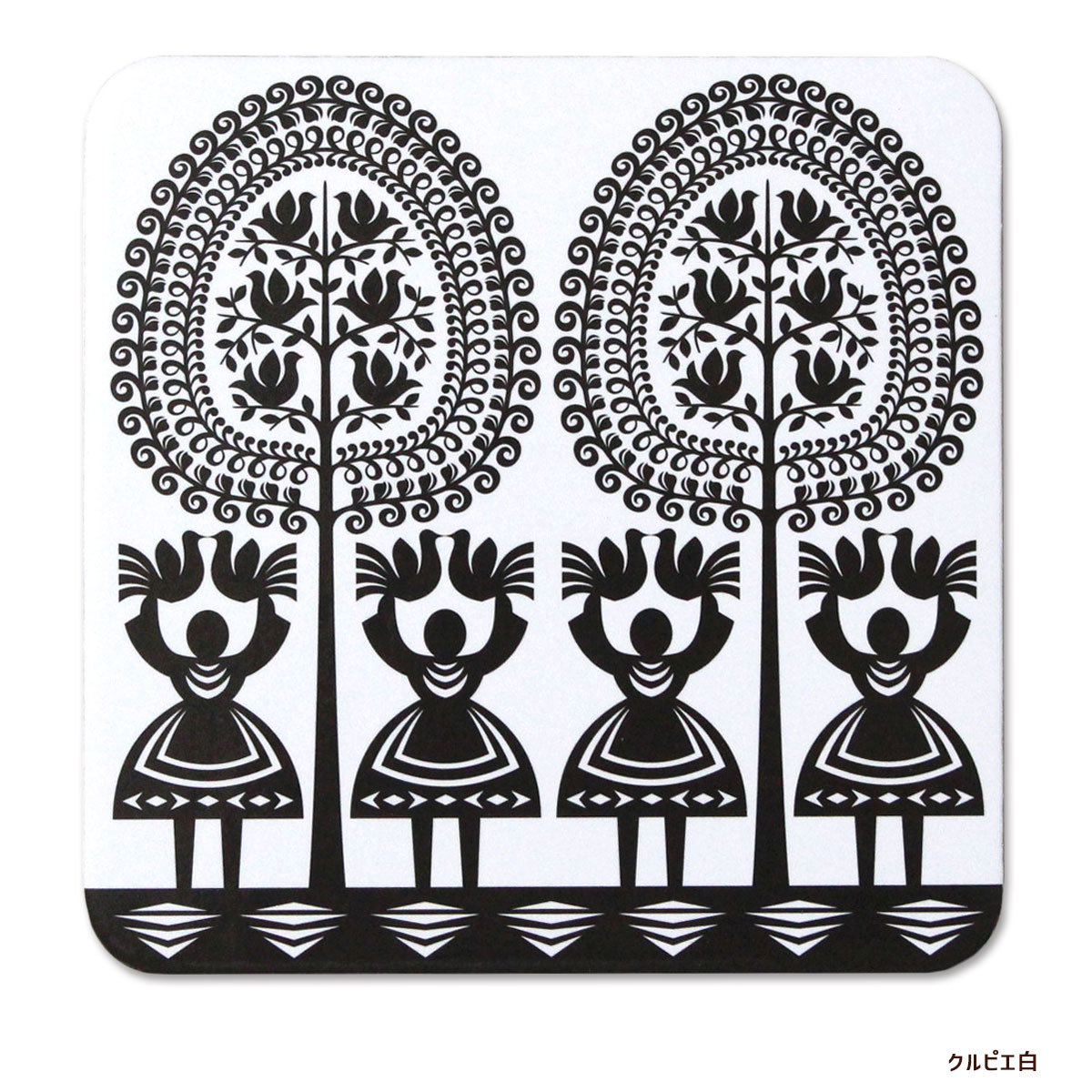 コルクコースター 切り絵柄 ポーランド 鮮やかな色 全7種類 コースター