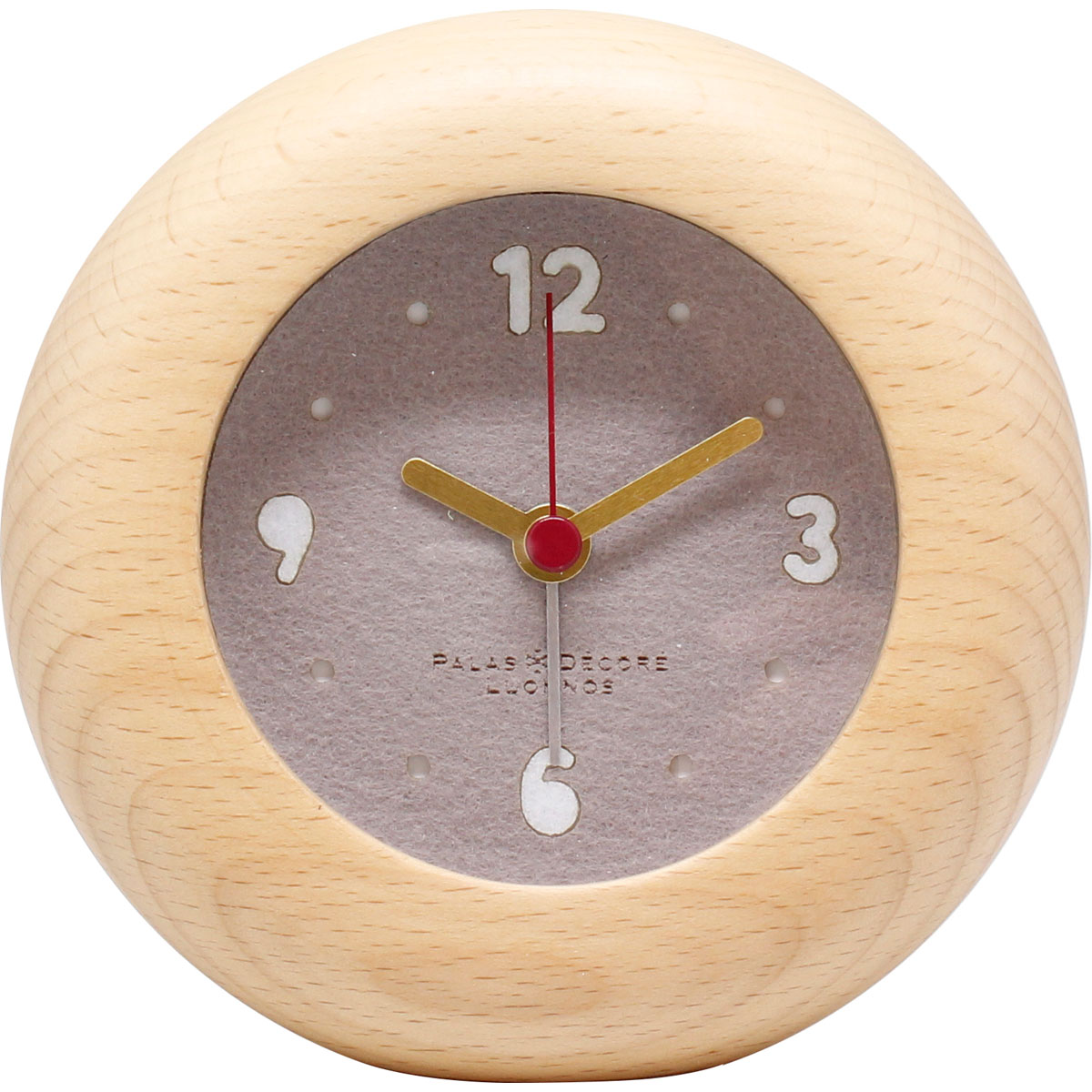 時計 置き時計 イハナ フェルト アラームクロック 木製 北欧 文字盤