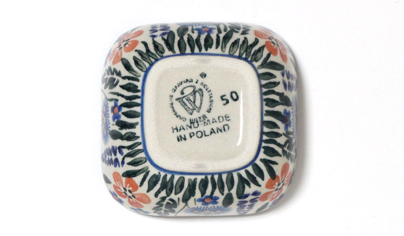 ポーランド食器・陶器 スクエア ボウルSS 春の野原 WIZA社 SQUARE173