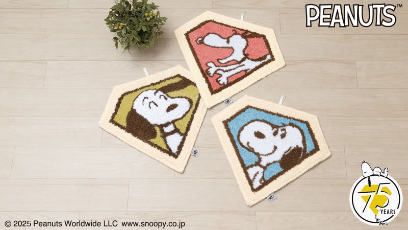 SNOOPY（スヌーピー） 75周年デザイン アクセントマット ダイヤモンド