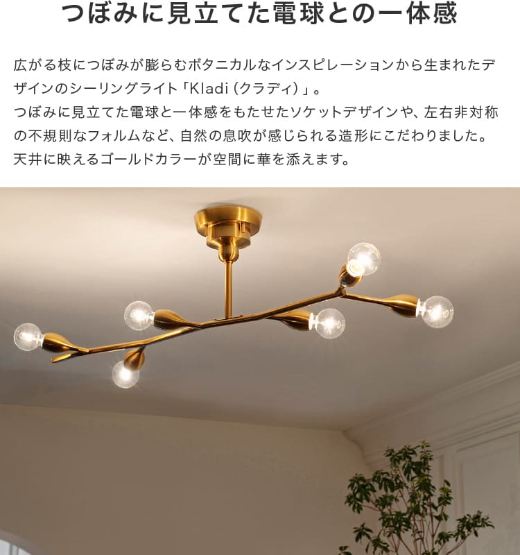 シーリングライト おしゃれ 照明 6灯 クラディ Kladi LT-4377-80