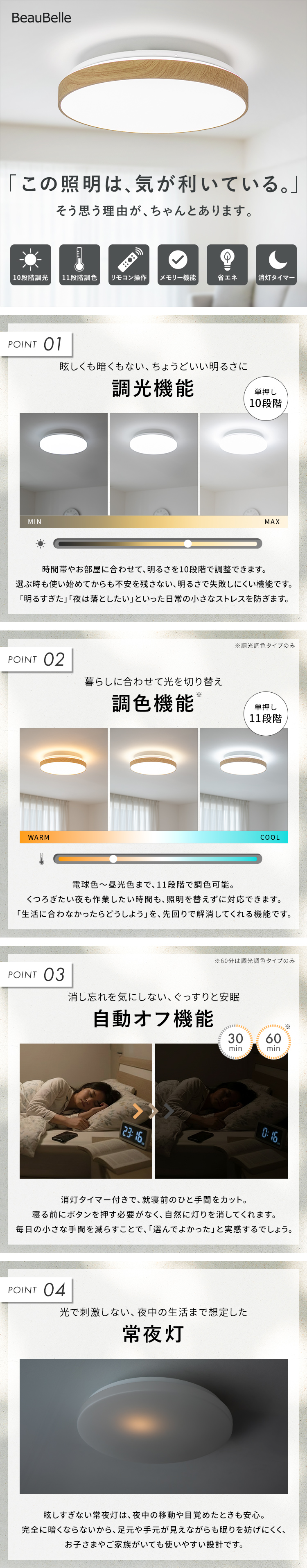 LED シーリングライト 調光調色 リモコン付き