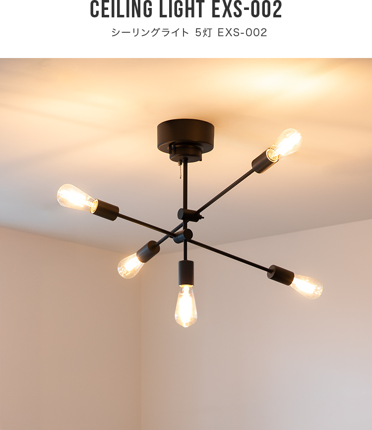 シーリングライト 5灯 EXS-002 照明器具 6畳 8畳 10畳 おしゃれ 照明