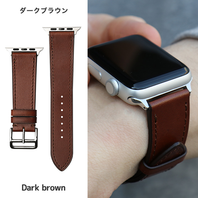 日本安い[新品]Apple Watch対応レザーベルト(ゴールドブラウン) 時計