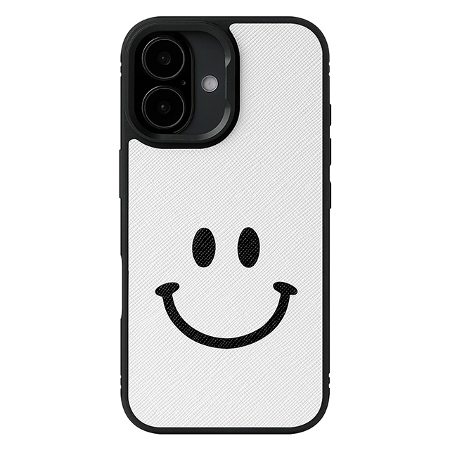 スマイルマーク ケース 黒 スマイル マーク NICE チャーム 付き チェーン iPhone シェルカバー