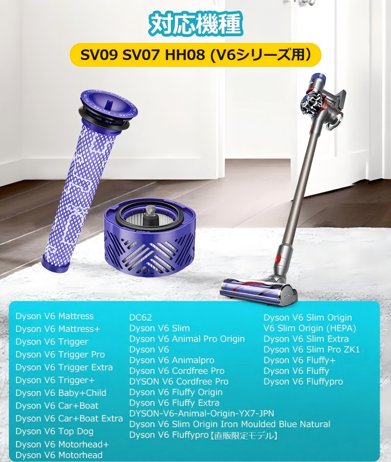 ダイソン掃除機フィルターV6 V7 V8 SV...の詳細画像5
