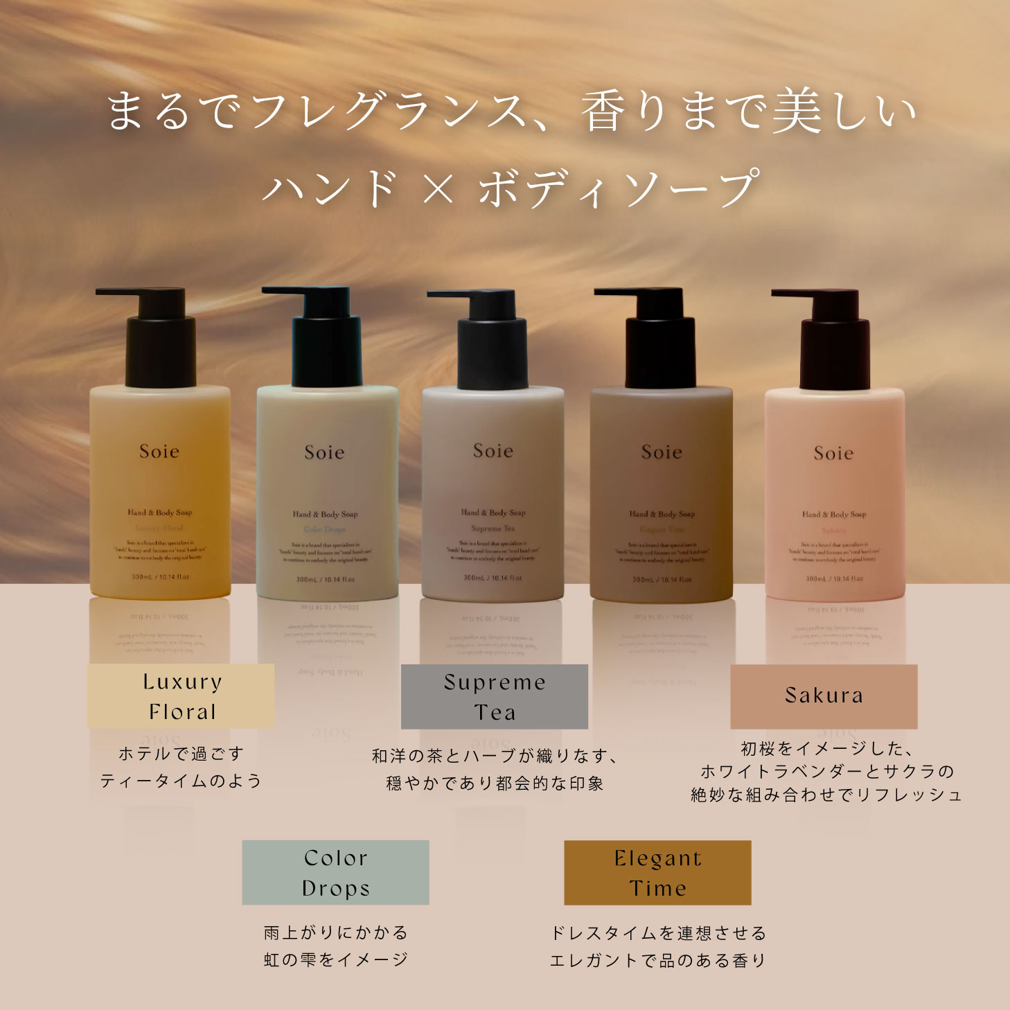 Soie ハンドソープ ボディソープ 2way 保湿 水分保持 ハンドケア ツヤ