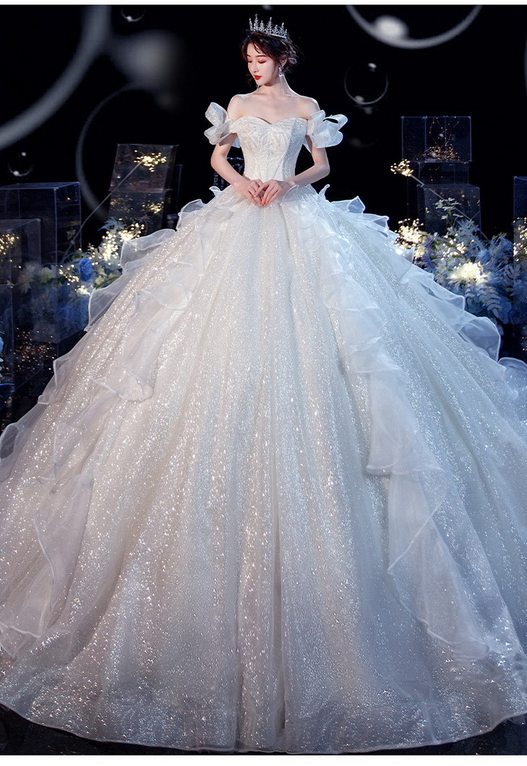 ウェディングドレス ウェディングドレス白 パーティードレス オフショルダー 花嫁ロングドレス 結婚式 トレーンライン 二次会 エレガント お呼ばれ 挙式hs5442  :hs5442:sun-day 通販 