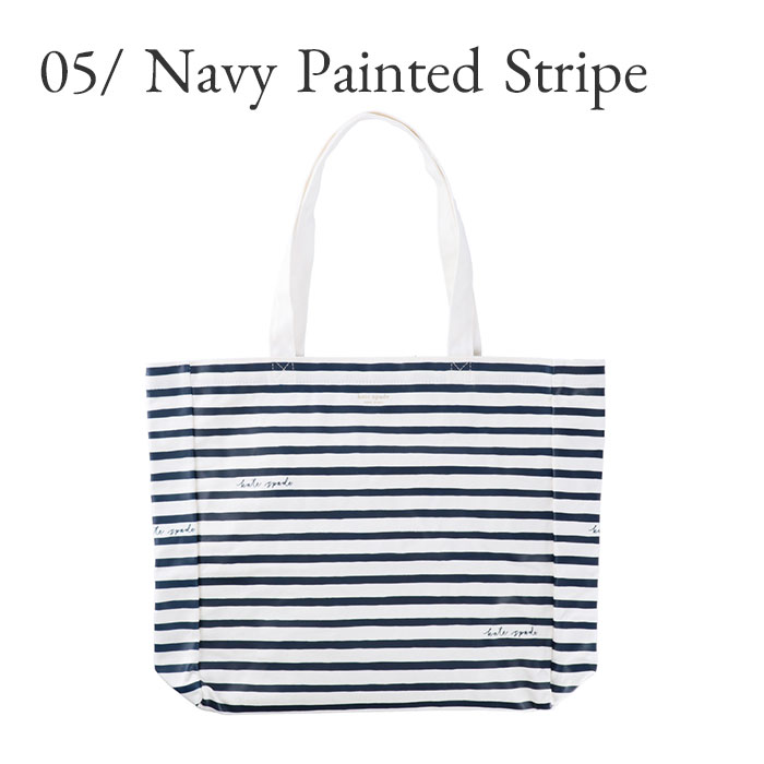 Kate Spade New York Canvas Book Tote, Navy Painted Stripe