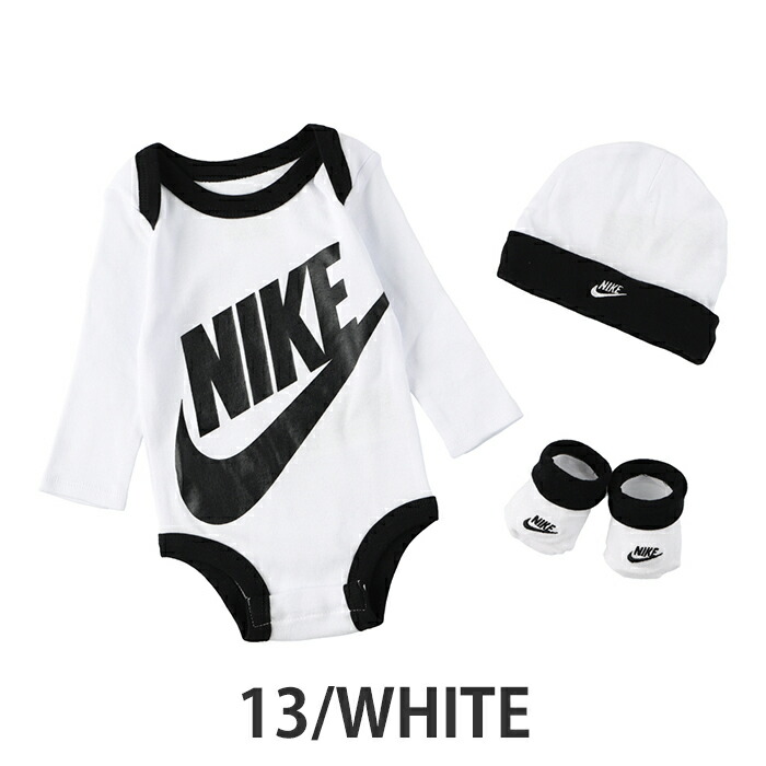 ナイキ ベビー服 3点セット NIKE BABY BODYSUIT SET ベビー ロンパース ボディスーツ 肌着 靴下 帽子 スタイ ビブ 新生児 男の子 女の子｜beautyholic｜14