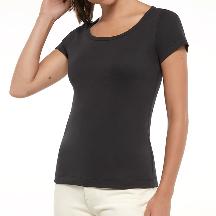 three dots スリードッツ Tシャツ スクープネック カジュアル