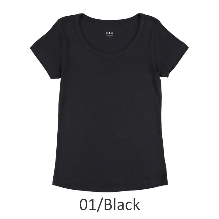 three dots 半袖Tシャツ S 黒 three dots（スリードッツ）Tシャツ・カットソー 黒 サイズ:L