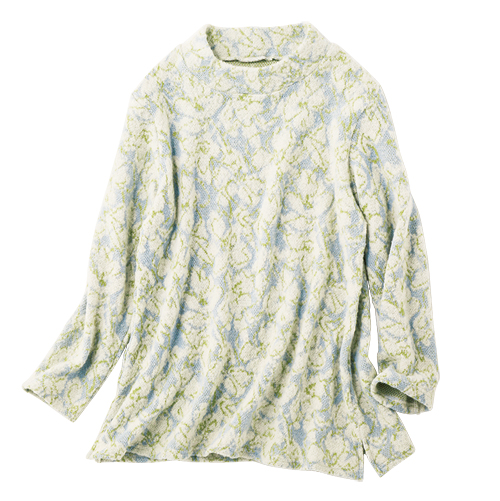 チュニック レディース クルーネックシャツ 日本製 起毛ジャカード華やぎプルオーバー 全3色 婦人服...