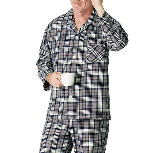 パジャマ 春夏 ジョージケント 綿サッカー格子柄8分丈パジャマ 2色組 寝間着 メンズ 紳士 シニア チェック柄 サマー シニアファッション 50代 60代 70代 80代 父の日 お父さん　fri　p16933 パジャマ メンズ 春夏 ジョージケント 綿サッカー格子柄8分丈パジャマ