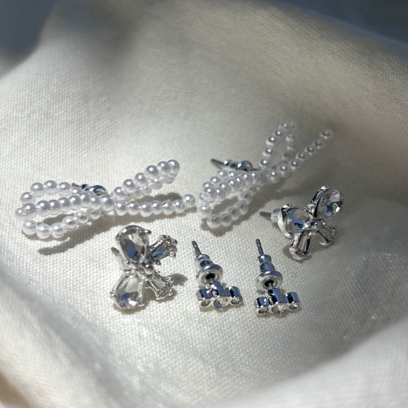 リボン セット ピアス 3SET 韓国 アクセサリー シルバー ゴールド