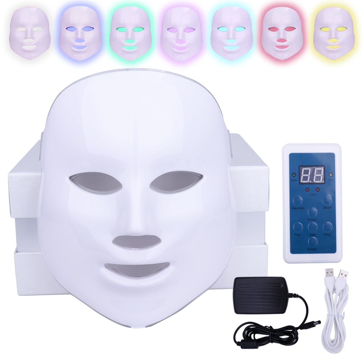 在庫限り】 LED美顔マスク フォトマスク 光エステ LED美顔器 7色光IPL 