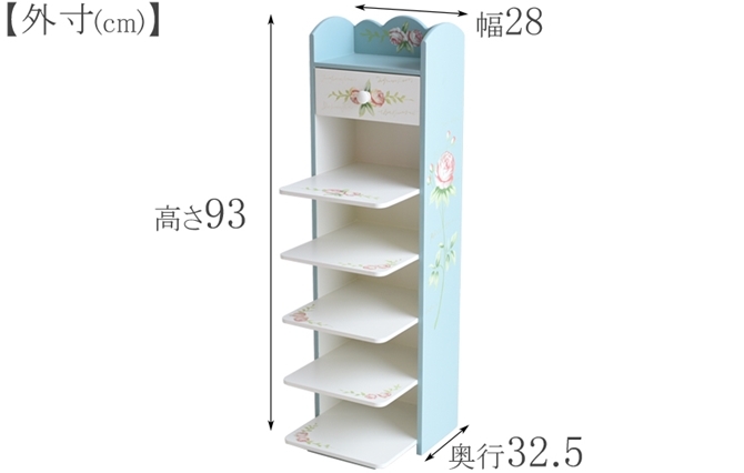ロココ調　ハンドペイント　木製スリッパラック　薔薇家具　美品 gl-2558pi-5.jpg