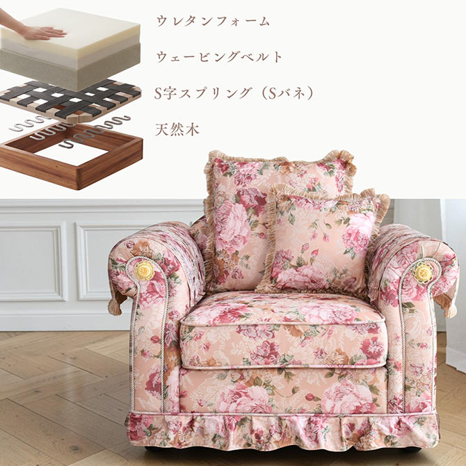 アンティーク 花柄ソファー（ソファ、ソファベッド） | 家具