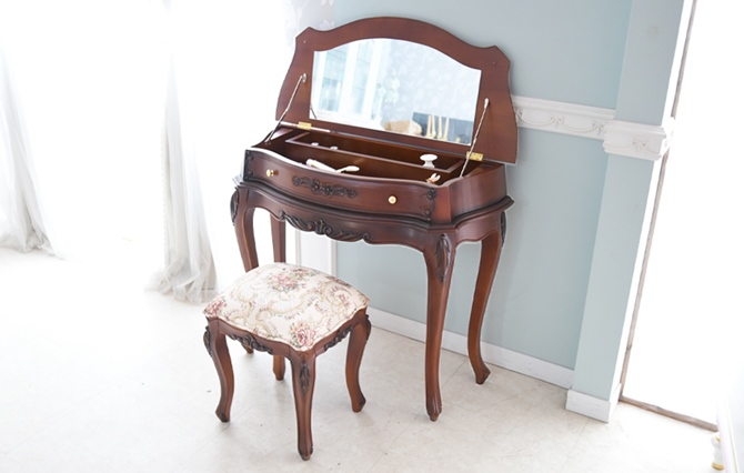 イタリア製？ アンティーク調のコンソールデスク ドレッサー Royal Furniture】ロココ調 デスク 机 コンソールテーブル