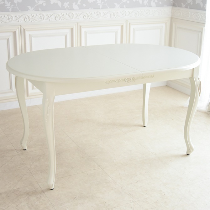 テーブル 伸縮 4人 6人 楕円 伸長式 140cm 175cm 木製 オーバル